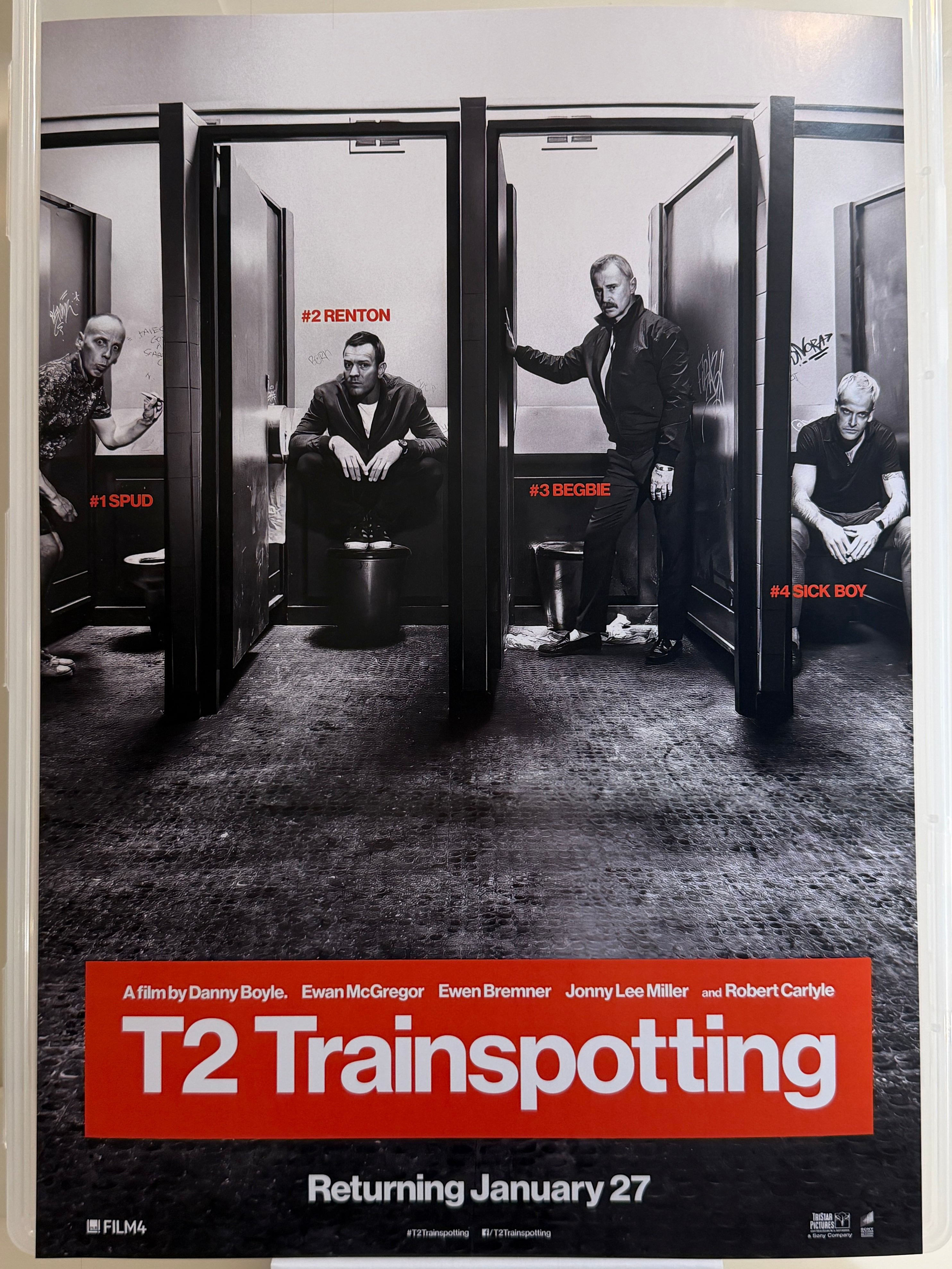 《迷幻列車2》T2 Trainspotting (2017) 香港 HK A3電影海報 Movie Poster - 導演 Danny Boyle 主演 Ewan McGregor