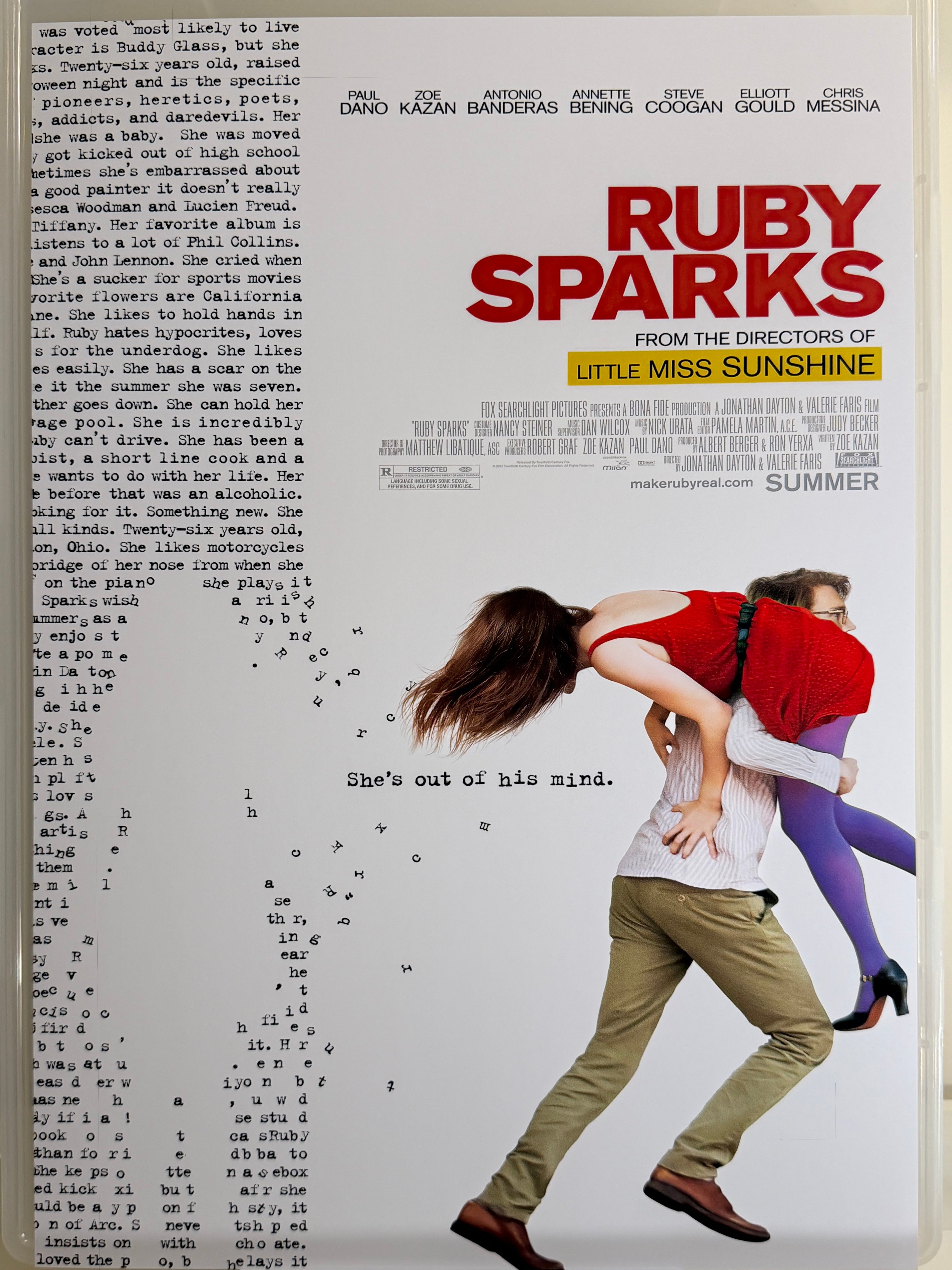 《書中字有夢女神》Ruby Sparks (2012) 香港 HK A3電影海報 Movie Poster - 導演 Jonathan Dayton & Valerie Faris 主演 Paul Dano & Zoe Kazan