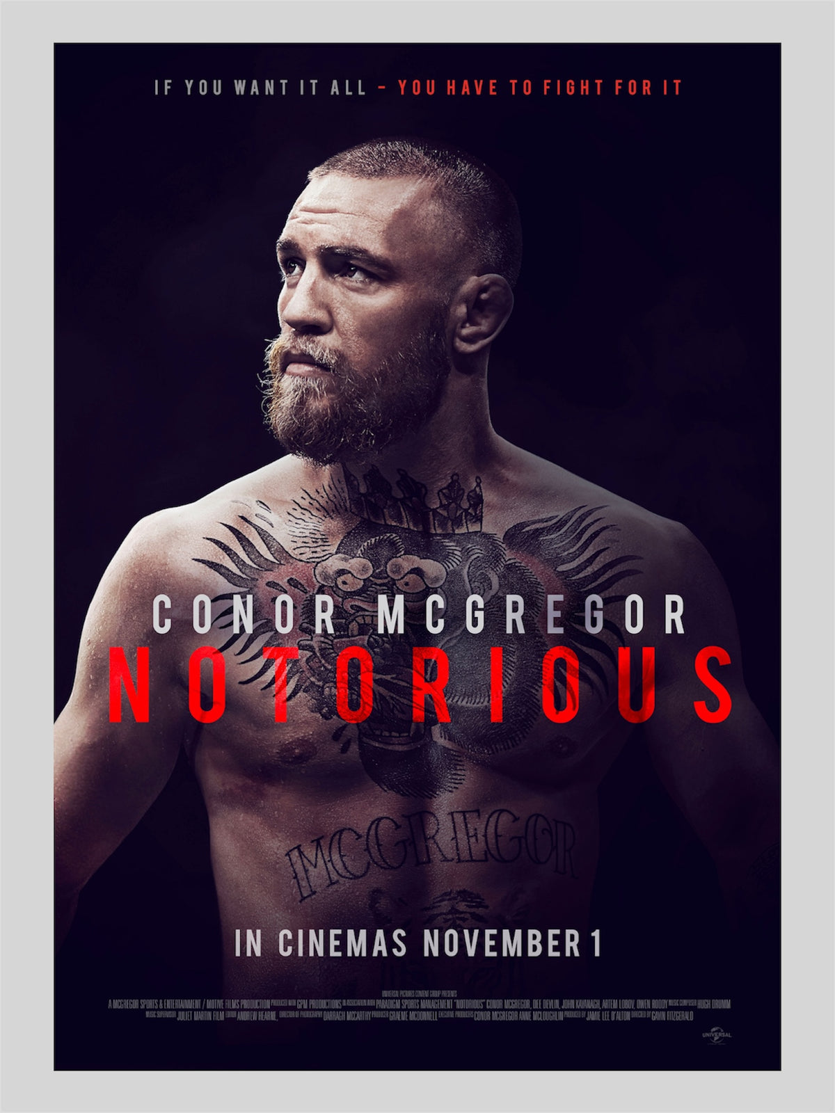 Conor McGregor: Notorious (A3 Movie Poster)