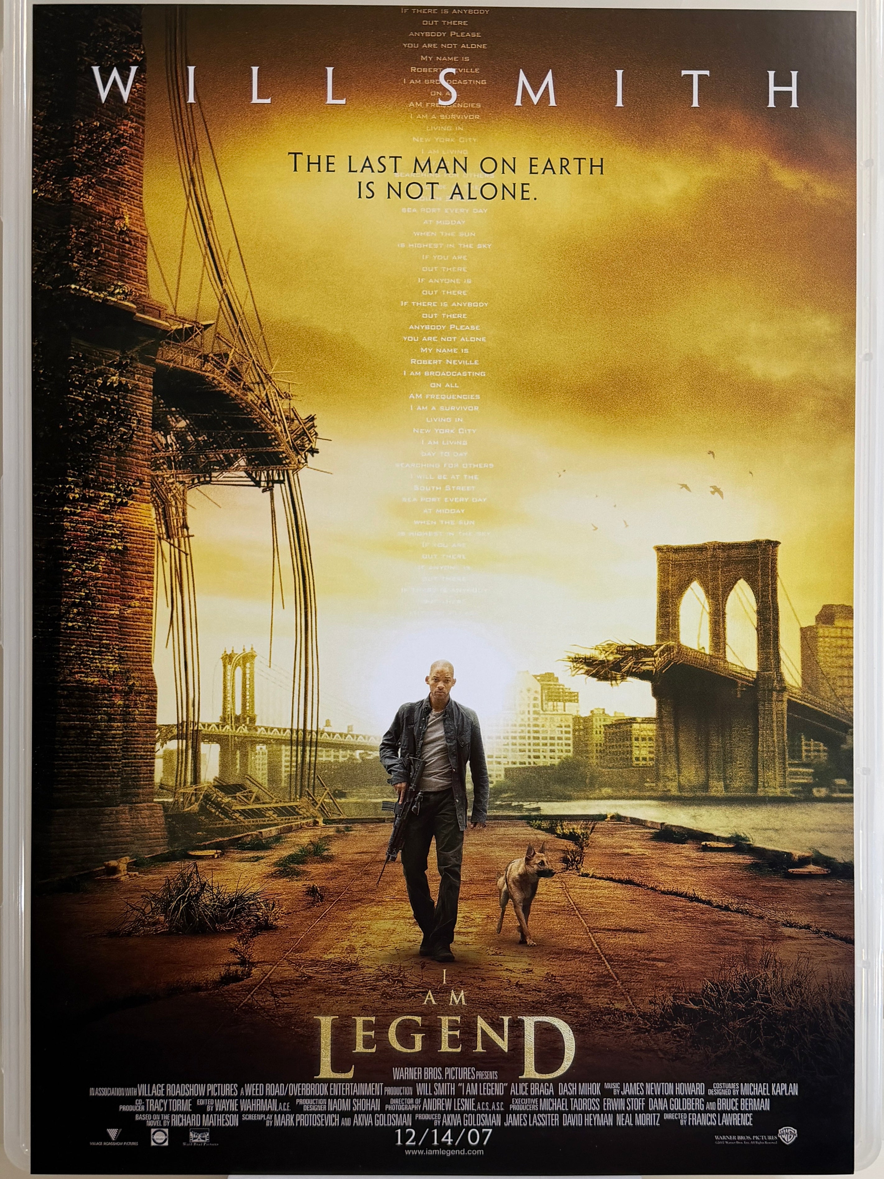 《我是傳奇》I Am Legend (2007) 香港 HK A3電影海報 Movie Poster - 導演 Francis Lawrence 主演 Will Smith