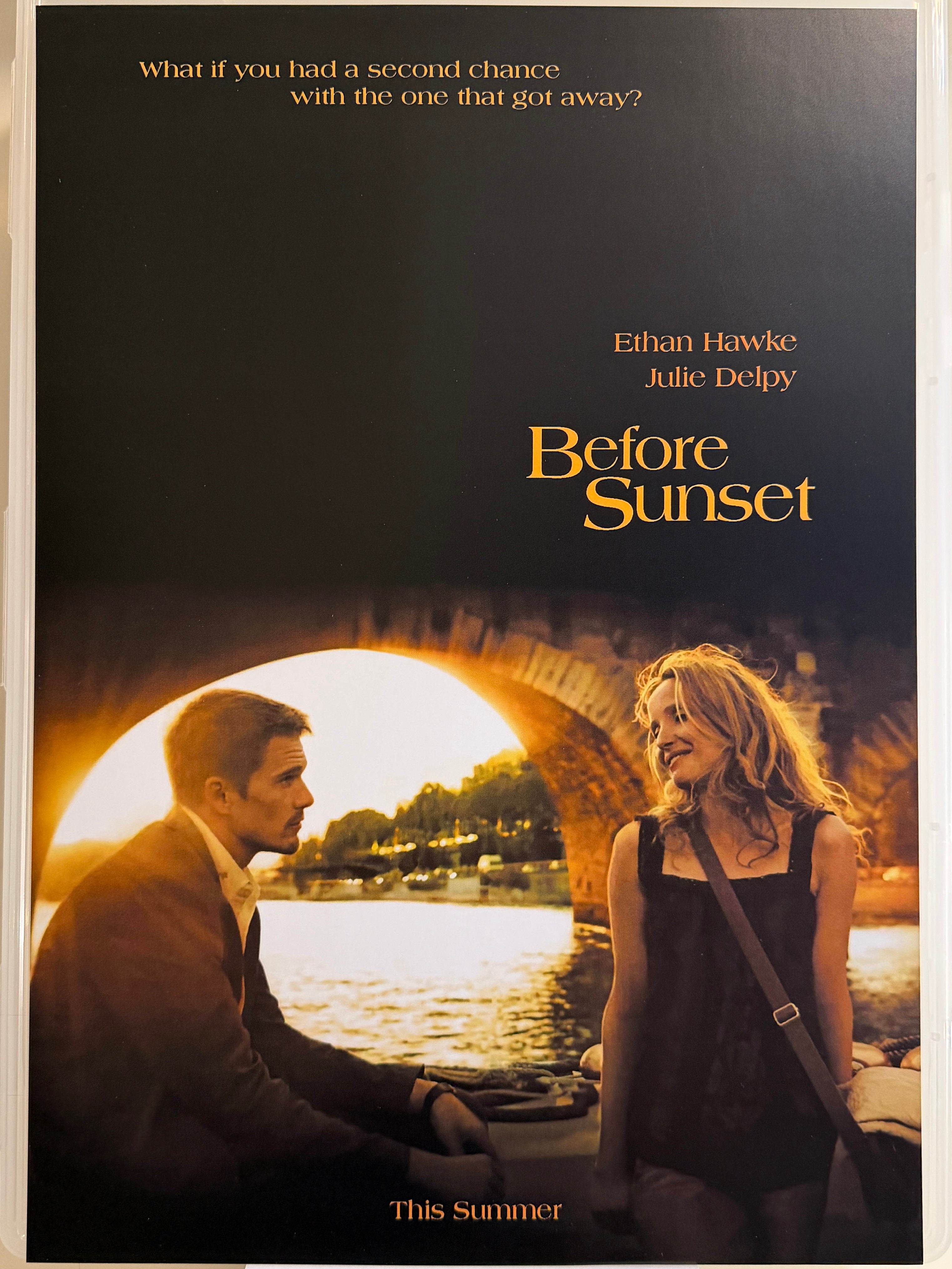 《日落巴黎》Before Sunset (2004) 香港 HK A3電影海報 Movie Poster - 導演 Richard Linklater 主演 Ethan Hawke & Julie Delpy