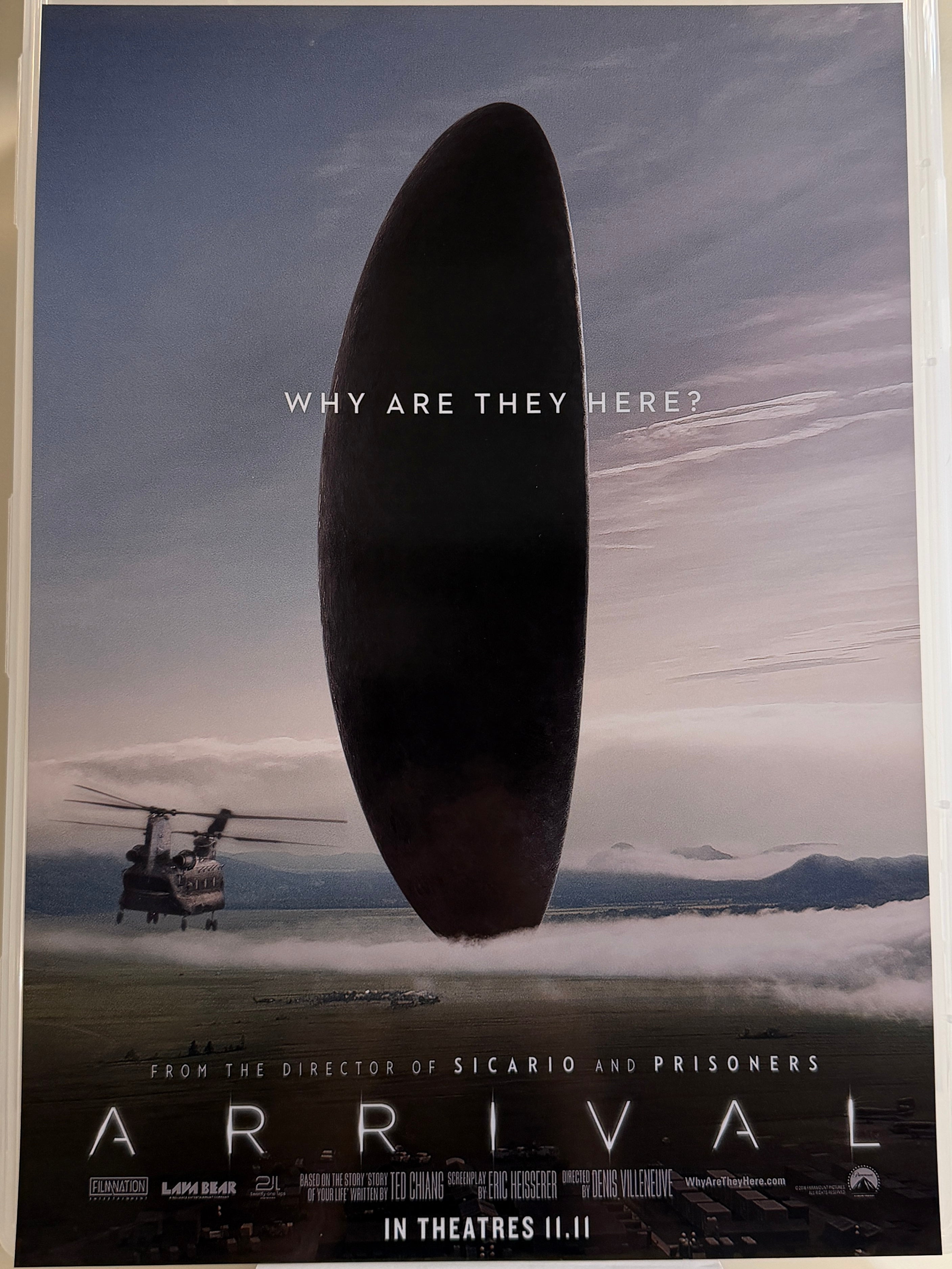 《天煞異降》Arrival (2016) 香港 HK A3電影海報 Movie Poster - 導演 Denis Villeneuve 主演 Amy Adams
