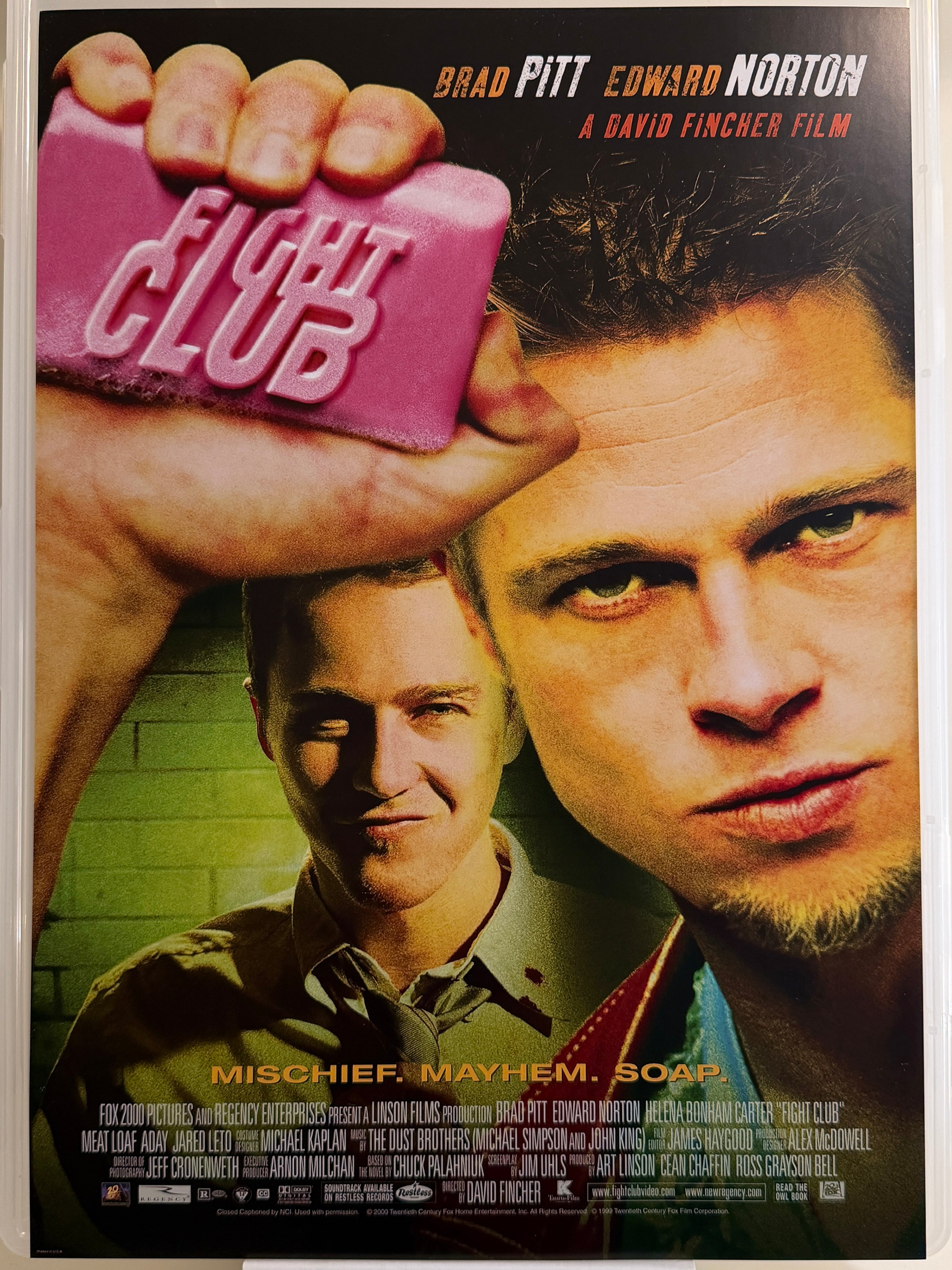 《搏擊會》Fight Club (1999) 香港 HK A3電影海報 Movie Poster - 導演 David Fincher 主演 Brad Pitt & Edward Norton