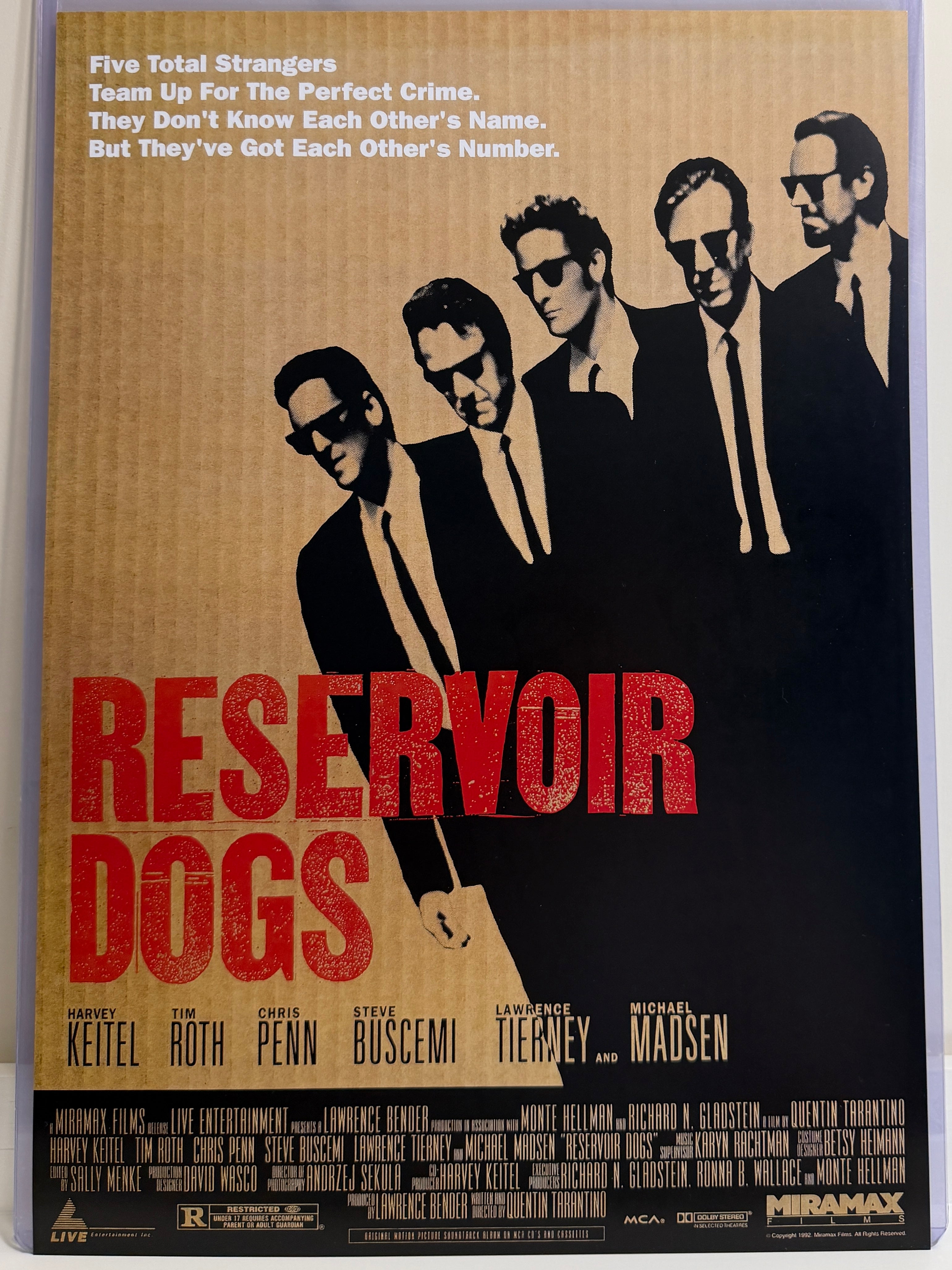 《落水狗》Reservoir Dogs (1992) 香港 HK A3電影海報 Movie Poster - 導演 Quentin Tarantino 主演 Harvey Keitel, Tim Roth, Michael Madsen