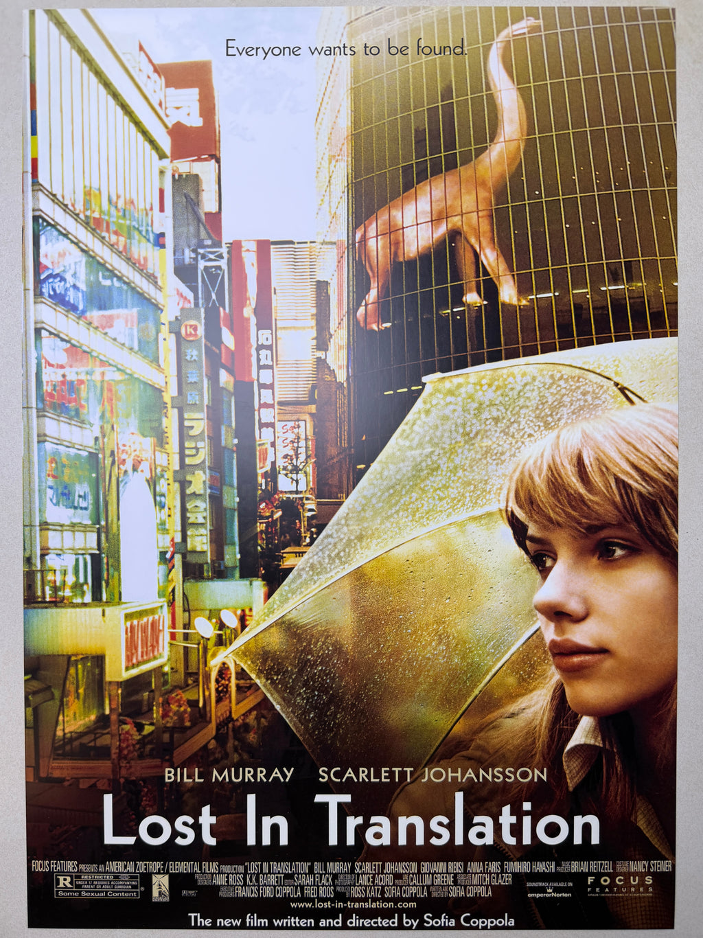 [B] Lost in Translation《迷失東京》A3 電影海報 香港 Movie Poster HK