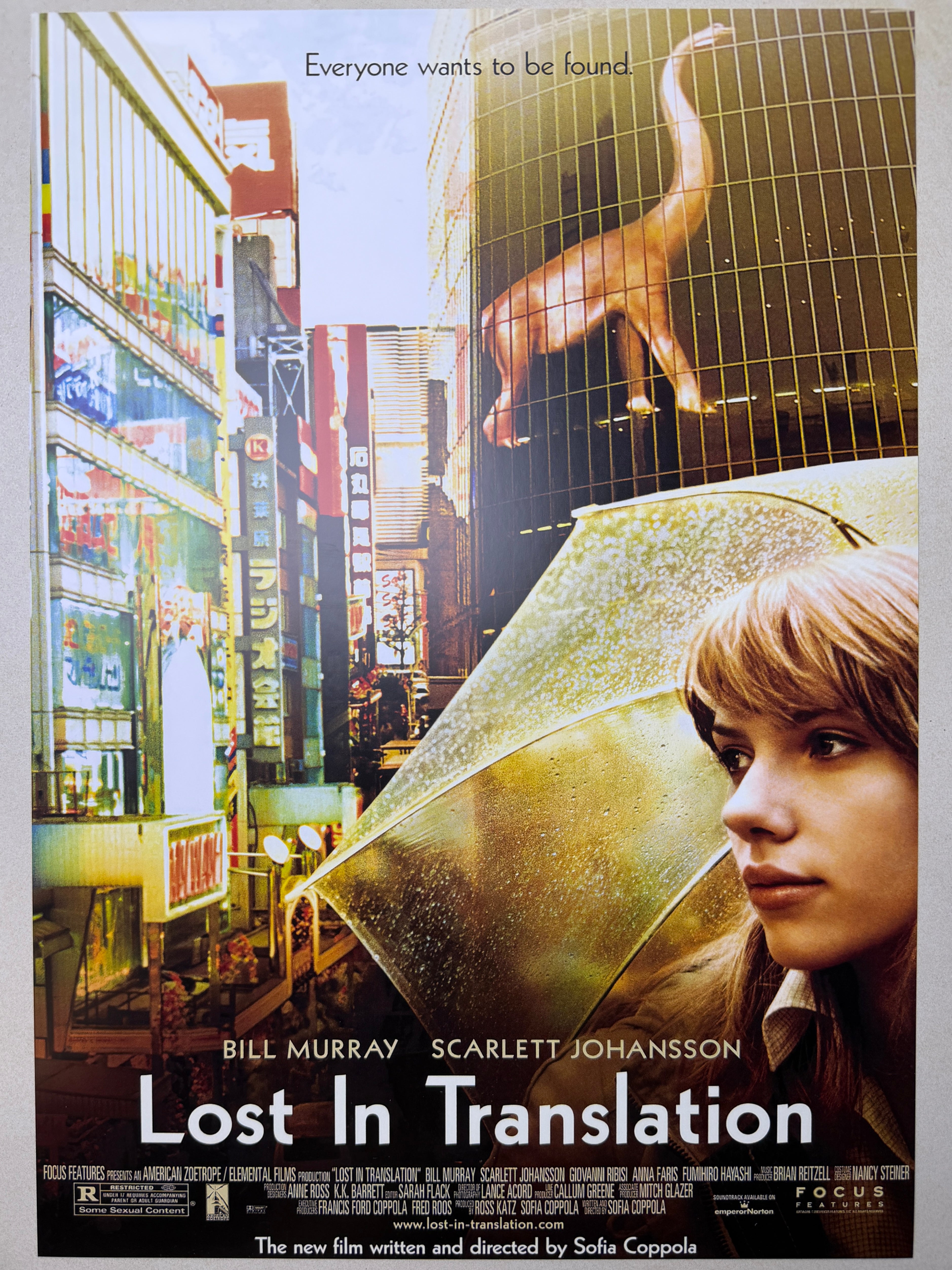 [B] Lost in Translation《迷失東京》A3 電影海報 香港 Movie Poster HK