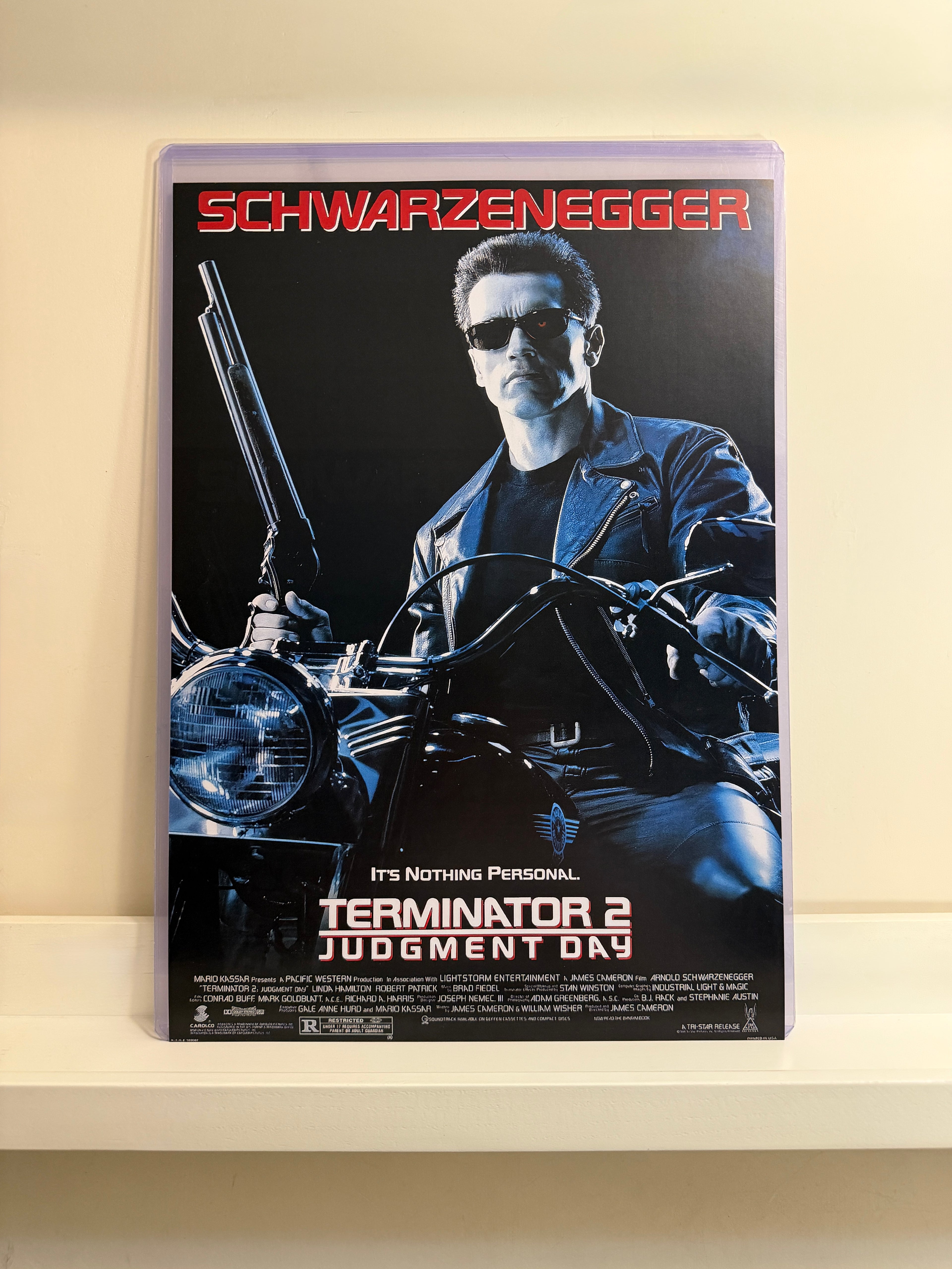 《未來戰士續集》Terminator 2: Judgment Day (1991) 香港 HK A3電影海報 Movie Poster - 導演 James Cameron 主演 Arnold Schwarzenegger, Linda Hamilton