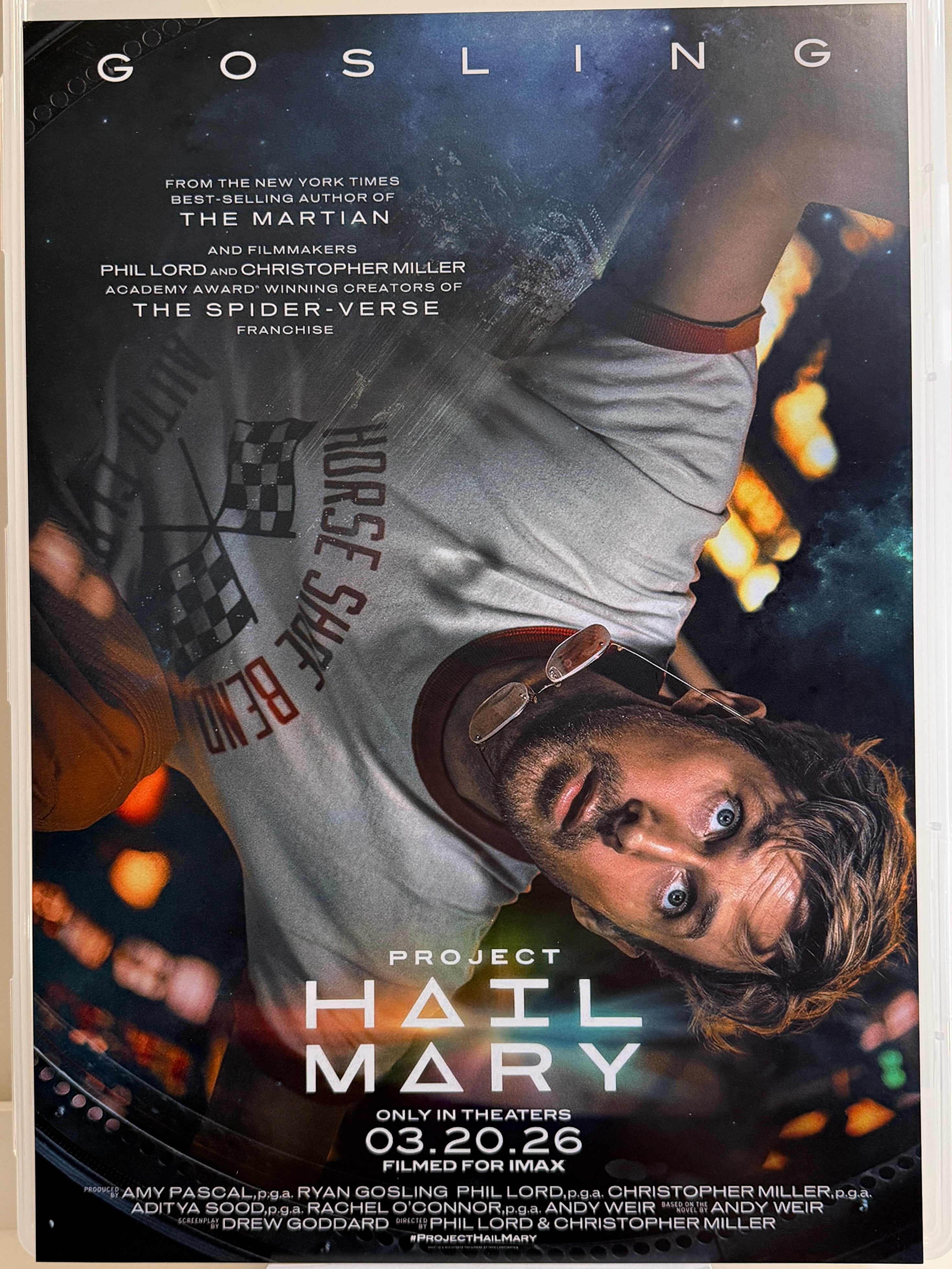 《末日聖母號》Project Hail Mary (2026) 香港 HK A3電影海報 Movie Poster - 導演 Phil Lord & Christopher Miller 主演 Ryan Gosling